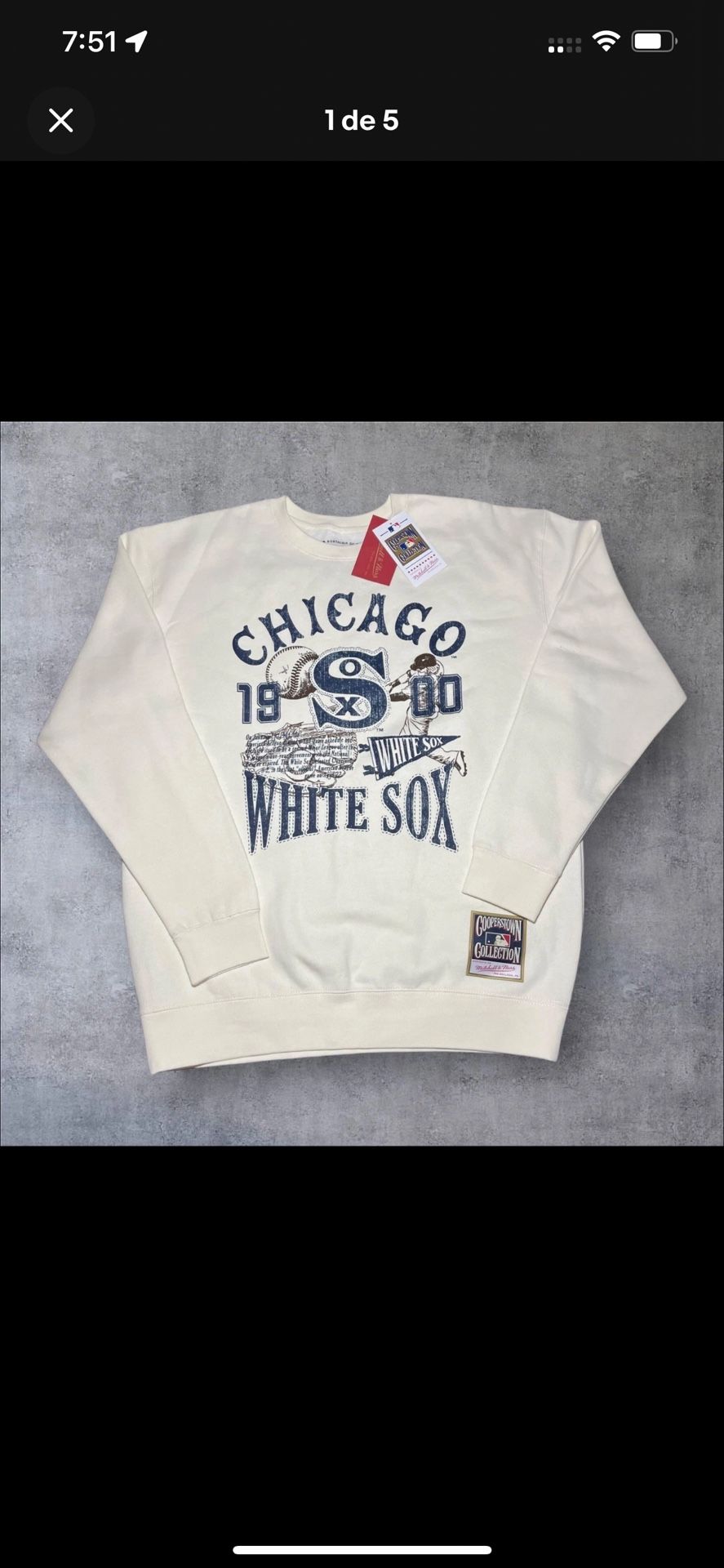 Chicago White Sox - Mitchell & Ness Size L Gray Pull Over for Men Heather NWT