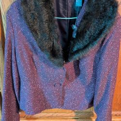 New Hillard & Hanson Detachable Faux Fur Jacket 