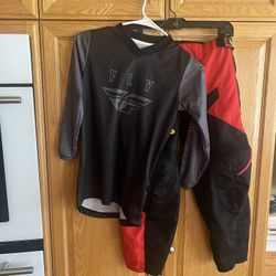 Fly Racing Youth F-16 Pants Shirt Set MX ATV BMX Red Yellow Black 28 short
