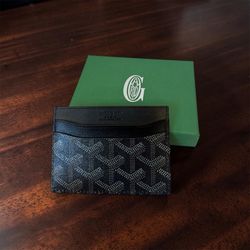 Goyard Saint Sulpice Card Holder - Black Goyardine Canvas