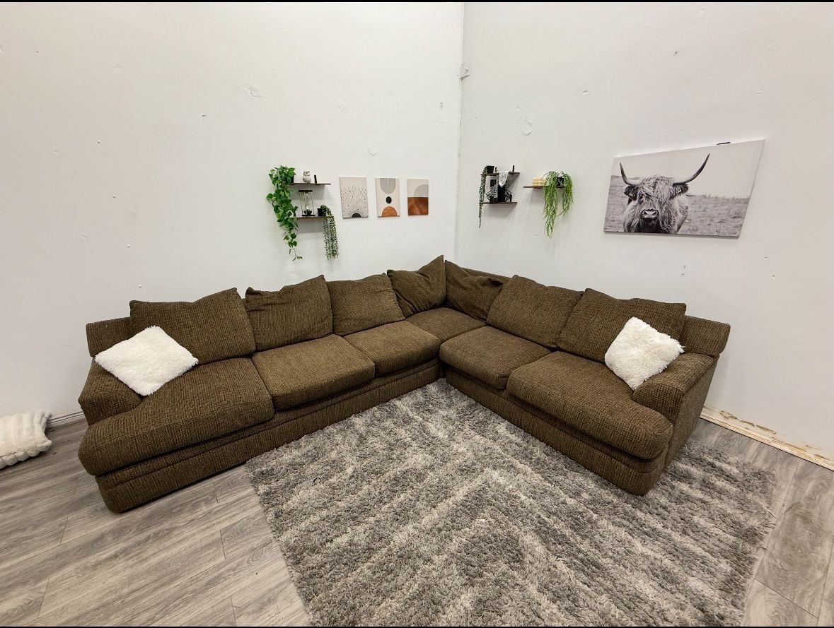 Brown Sectional Couch - Free Delivery