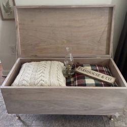 Refurbished Solid Wood Storage Chest / Blanket Chest 
