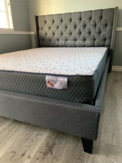 Full Size Tufted Bed With Ortho Mattress