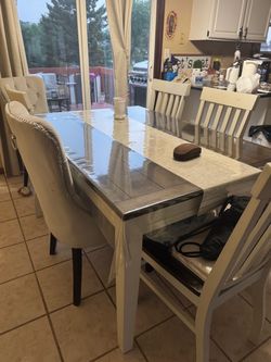 White 4 piece  dining room set