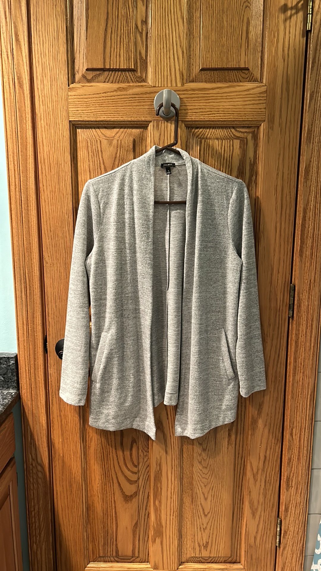 Talbots Gray Open Cardigan