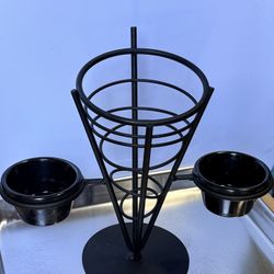 Single Cone French Fry Holder, Black Wire 