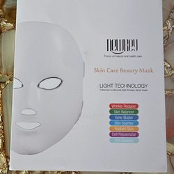 NEWKEY Red Light Therapy for Face, LED Face Mask Light Therapy for Wrinkles,7 Colors Red Light Therapy Mask,Korea PDT Technology Red Light Mask for Wi