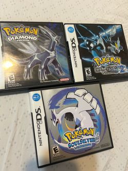 Pokemon Nintendo DS Game lot bundle Black 2 diamond soul silver