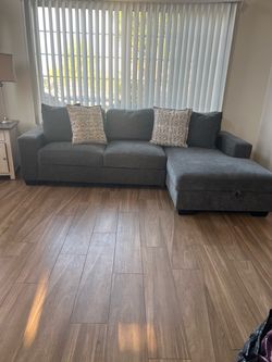 Gray Fabric Sectional Sofa with Chaise