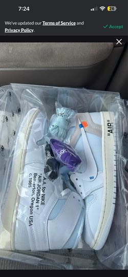 Jordan 1 Off White VAA alaska Sz 10