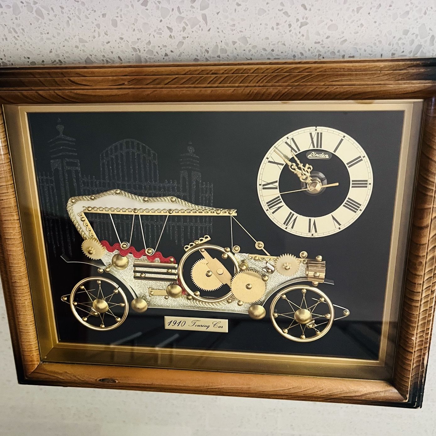 Vintage Linden Quartz Rolls Royce Desk Mantel Clock 1910 Touring