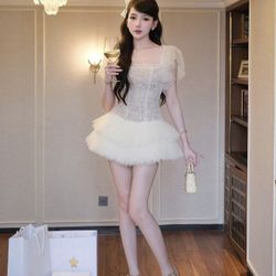 Elegant Cream Tulle Dress