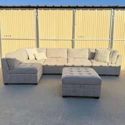 Thomasville Modular Sectional Couch Sofa & Ottoman