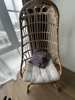 Natural Rattan Fallon Cocoon Chair with Cushion