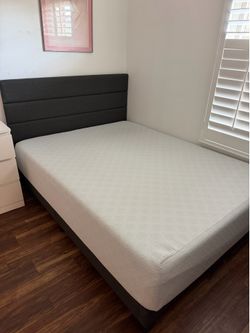 Queen bed frame and mattress