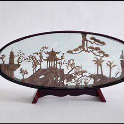 Cork Wood Hand Carved Covered With Glasses Picture 