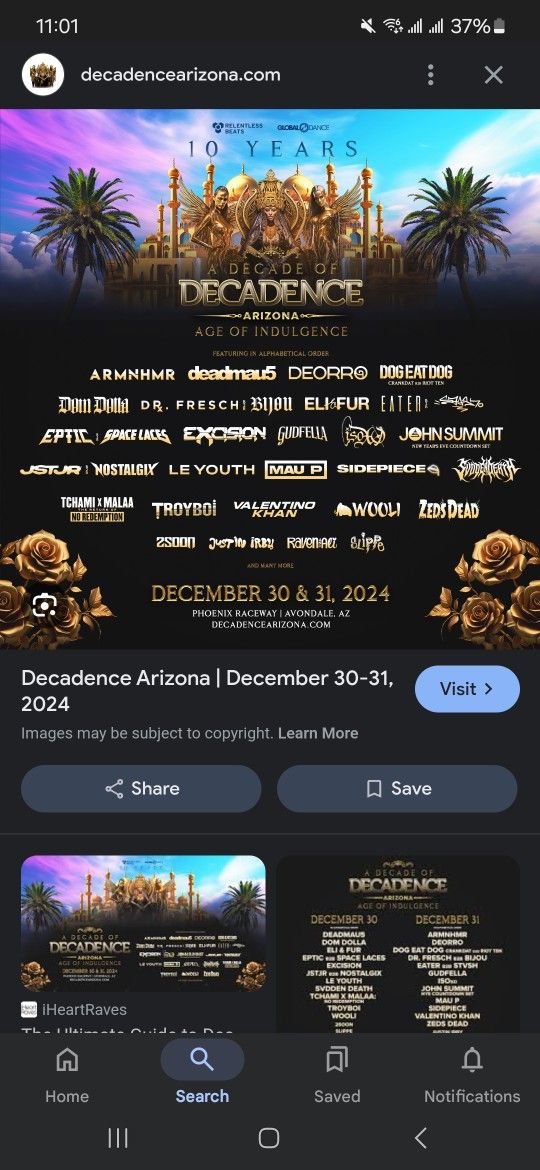 2 VIP NYE Decadence Tickets