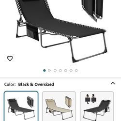 KingCamp Oversized Adjustable 5-Position Folding Chaise Lounge Chair