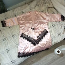 Women's Silky Robe/Lingerie Set