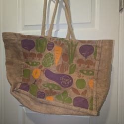 Trader Joes Burlap Vintage Bag