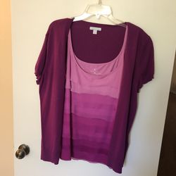New York Top, Size L And Cardigan Size XL
