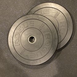 Rogue Fitness Pair Of 25 Lb Olympic Rubber Bumper Weight Plates