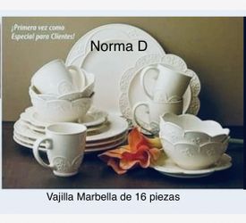 Vajilla Marbella De 16 Piezas Nuevas En Su Caja 🌺Princess House 🌺