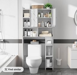 White over the toilet storage