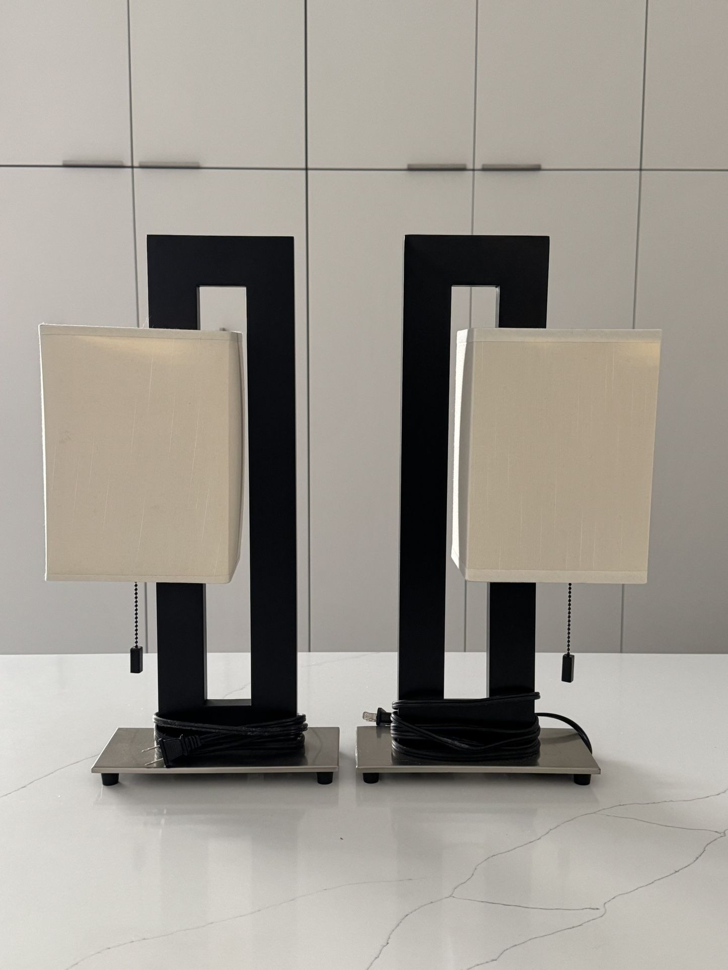 Two (2) Bedside Modern Style Lamps