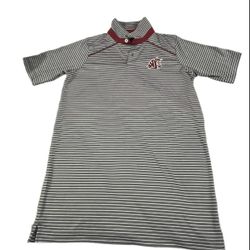 WASHINGTON STATE COUGARS WSU FOOTBALL NCAA POLO SHIRT RUSSELL ATHLETIC SZ SMALL