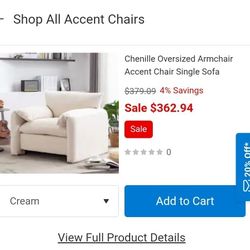 Oversized Arm Chair (Cream Color) 