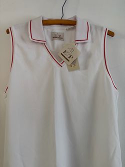 EP PRO Tour Tech Women’s White/ Red Sleeveless Performance Golf Polo Shirt