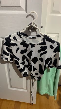 SHEIN Cow Print Crop Top
