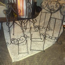 Lot Of 6 Wrought Iron Stepping Stone Easels 