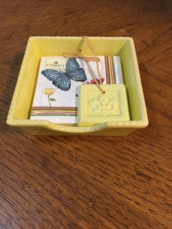 “Cypress Home” New Ceramic Napkin Holder & Butterfly Napkins   