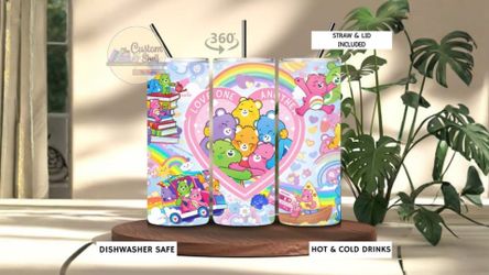 Cate Bear Heart 20 Oz Stainless Steel Tumbler (READ DESCRIPTION)
