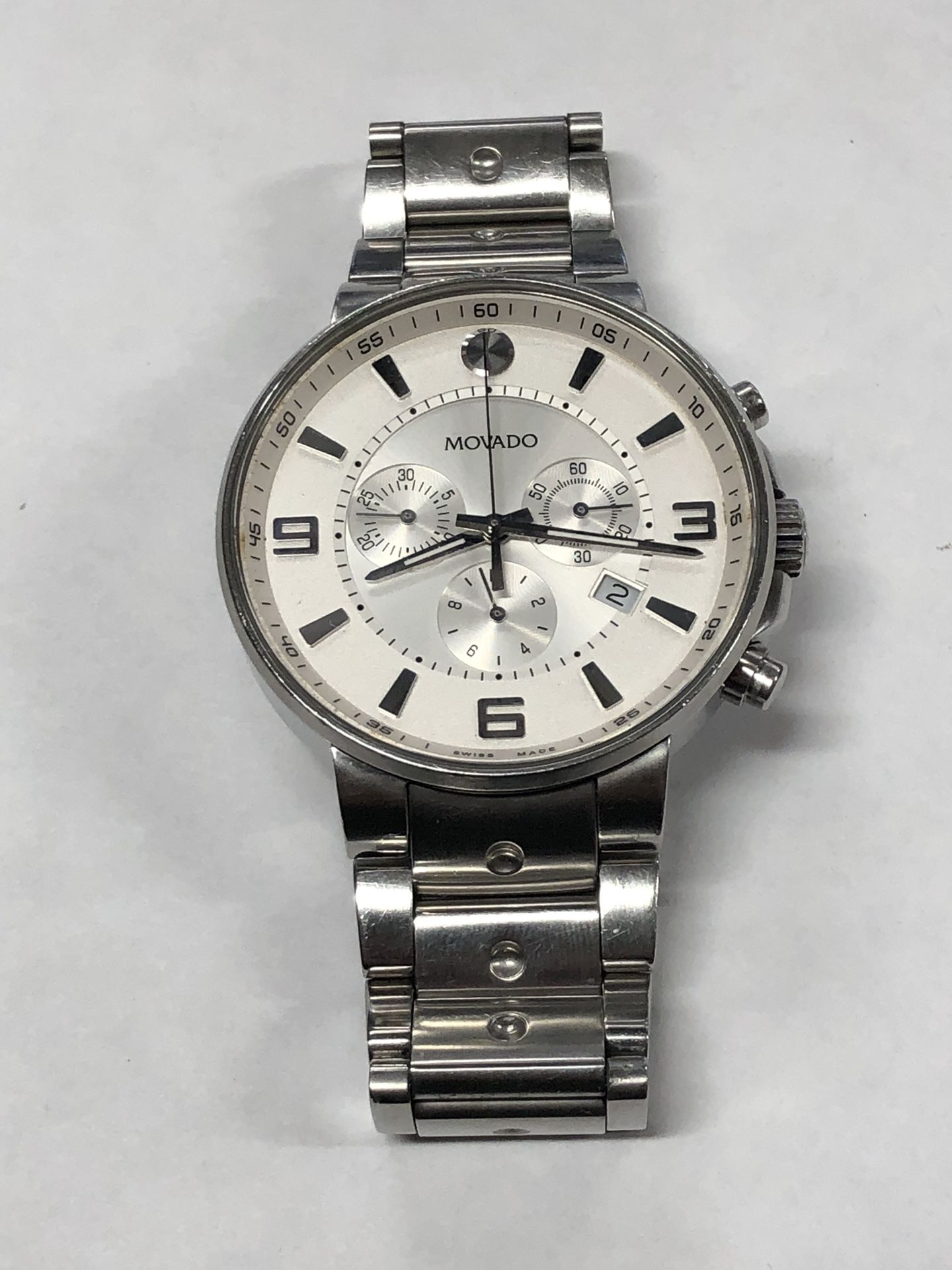 Movado SE Pilot 42.1.14.1226 Chronograph Stainless Steel Quartz Watch