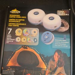 Cascade Mountain Tech Rechargeable Camping String Lights 2-Pack