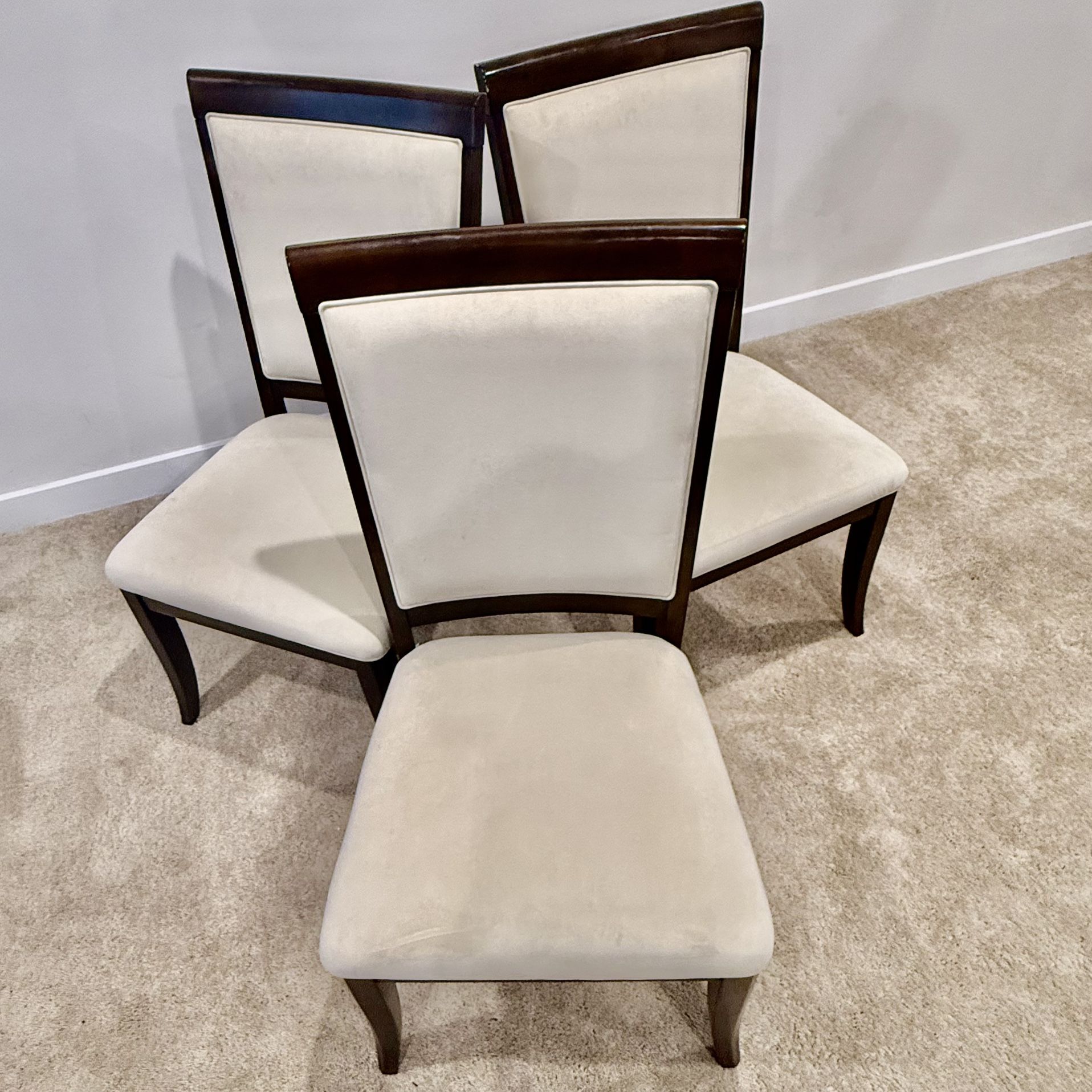 ✨ Set of 6 White Dining Chairs with Wood Legs — Stylish + Comfortable! ✨