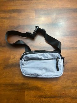 Light Gray Nylon Belt Bag Fanny Pack
