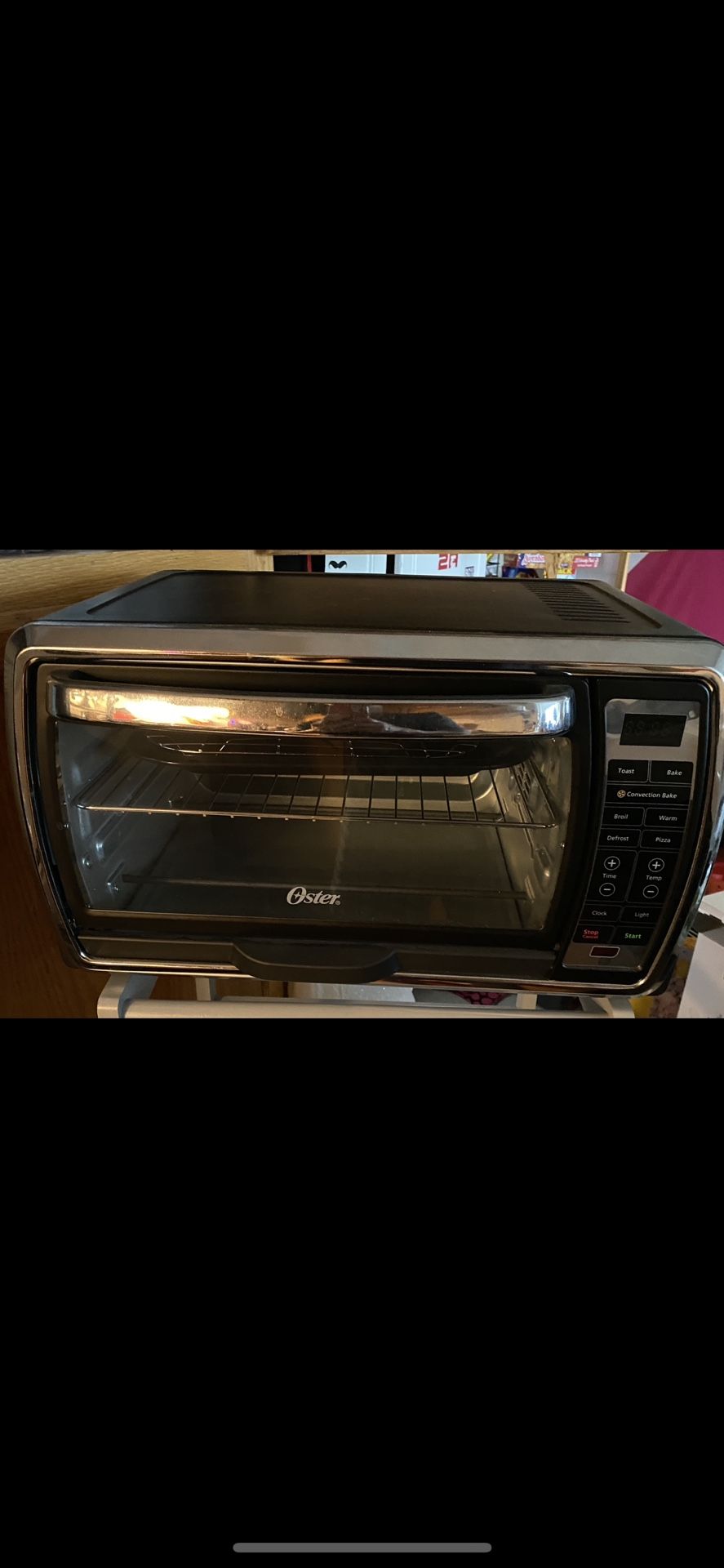 Oster Toaster Oven | Digital Convection Oven, Large 6-Slice Capacity, Black/Polished Stainless