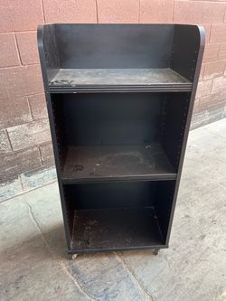 black rolling display shelf/rack