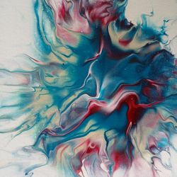 "InfusedMemories" Abstract Acrylic Pour Painted (8"x10") Stretched Canvas