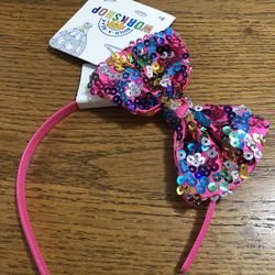 Toy Build A Bear Workshop Pink Headband With Sequence .  Brand New With Tags Never Used .