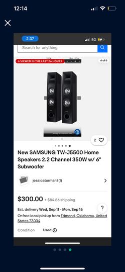 Samsung Speakers W. 6in Subwoofer