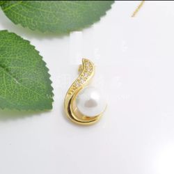 AAAA 8MM SOUTH SEA GENUINE WHITE  PEARL PENDANT 
