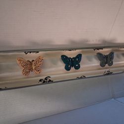 Metal  Wall  Butterflies Coat  Hanging Rack  26"X4"