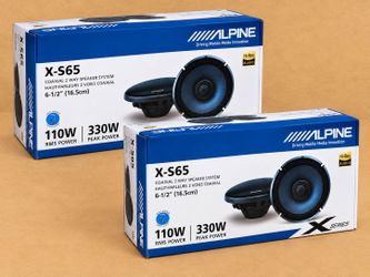 Alpine X Series Car Speakers 2-Sets 6 1/2 Inch 2-Way Coaxial Speaker System 660 Watts X-S65 Package 🚨 Payment Options Available 🚨