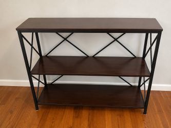 3-Tier Wood & Metal Console Table