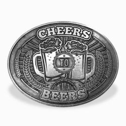 “Cheer to Beers” Metal Belt Buckle (Made in USA) - Brand New! 